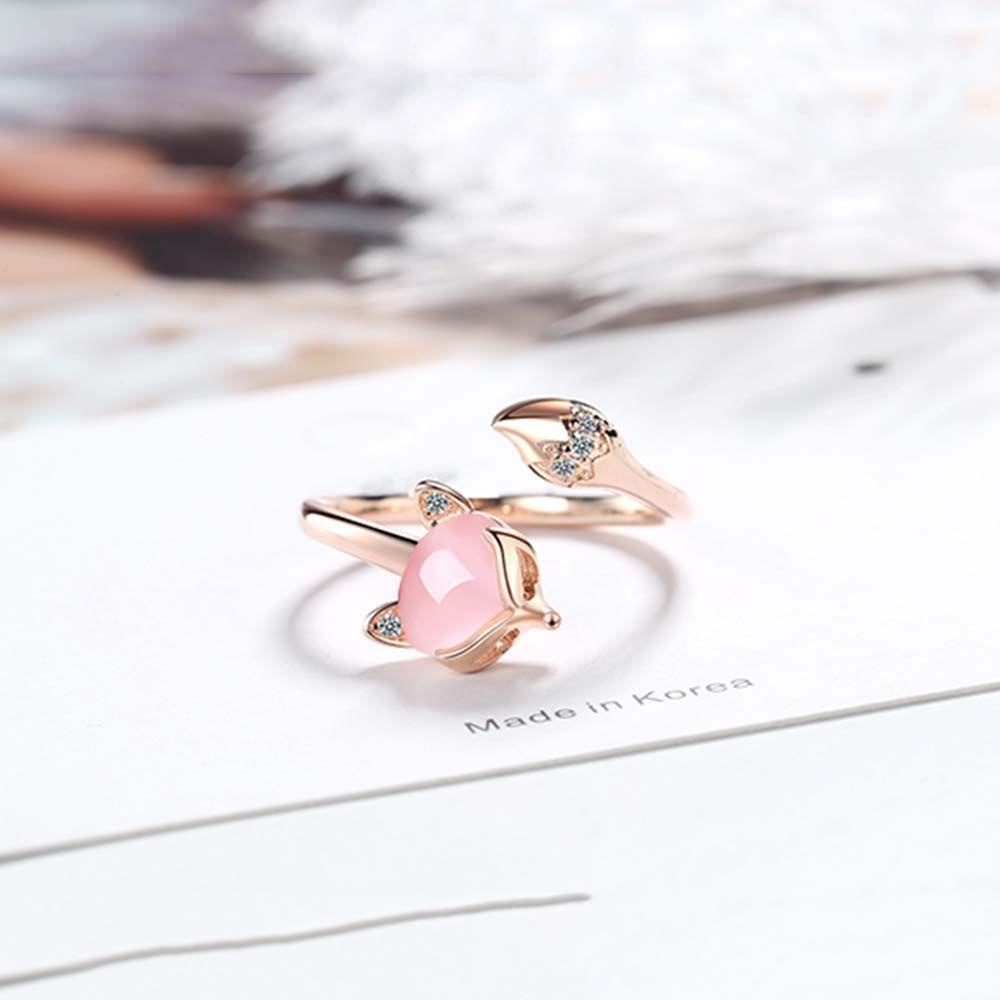 Nhẫn Hở Màu Hồng Dễ Thương Phong Cách Hàn Quốc Cho Nữ