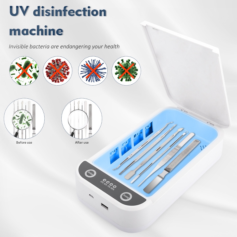 đèn uv máy tiệt trùng uv Hộp Khử Trùng sạc Không Dây Máy tiệt trùng đa chức năng Đa Năng Bằng Tia cho mặt nạ Dụng cụ cầm tay cho điện thoại di động