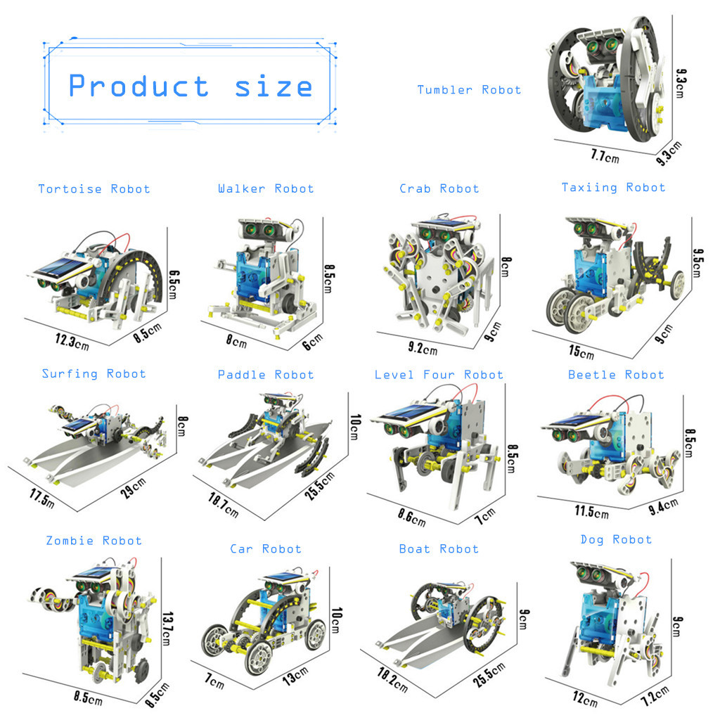 Đồ chơi robot năng lượng mặt trời 13 trong 1 cho bé trai 8-10 tuổi kèm phụ kiện