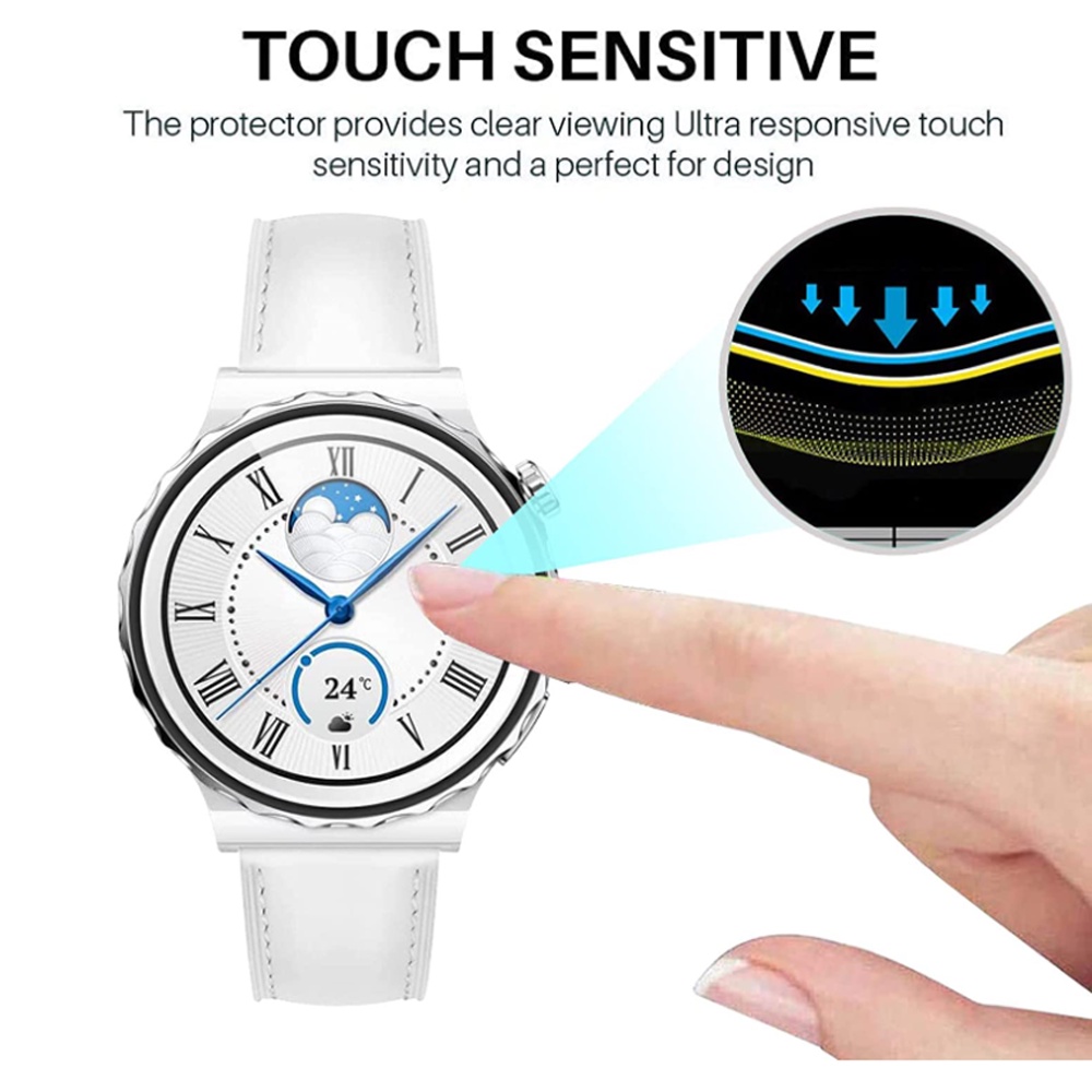 Miếng Dán Bảo Vệ Màn Hình Viền Cong 3D Cho Huawei Watch GT 3 Pro 46mm 43mm GT3 GT2 Pro GT 2 42MM GT 3 Runner gt2e