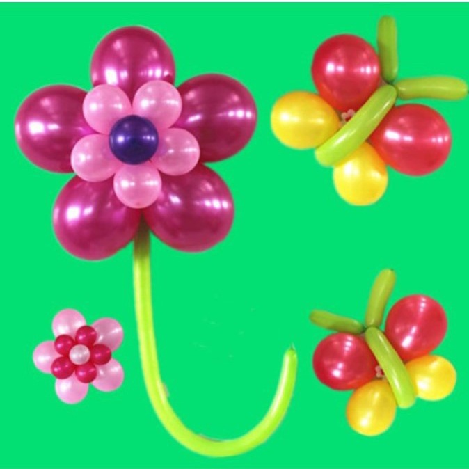 Miếng nhựa kết bong bóng tạo hình bông hoa 5 cánh Phụ KiệnTrang Trí Sinh Nhật tiệc cưới Happy birthay thôi nôi