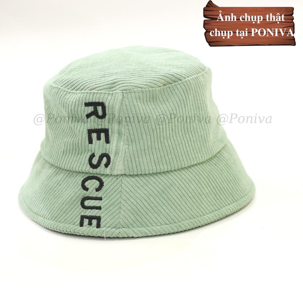 Mũ bucket  ❤️ Nón tai bèo vành cụp thêu chữ nhiều màu sắc form unisex BK02 nhung tăm Ulzzang Thời trang PONIVA siêu hot