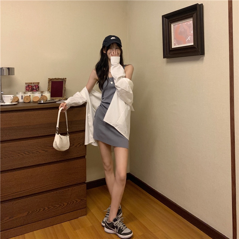 Đầm hai dây ZHELIHANGFEI phối ren xinh xắn thời trang cho nữ