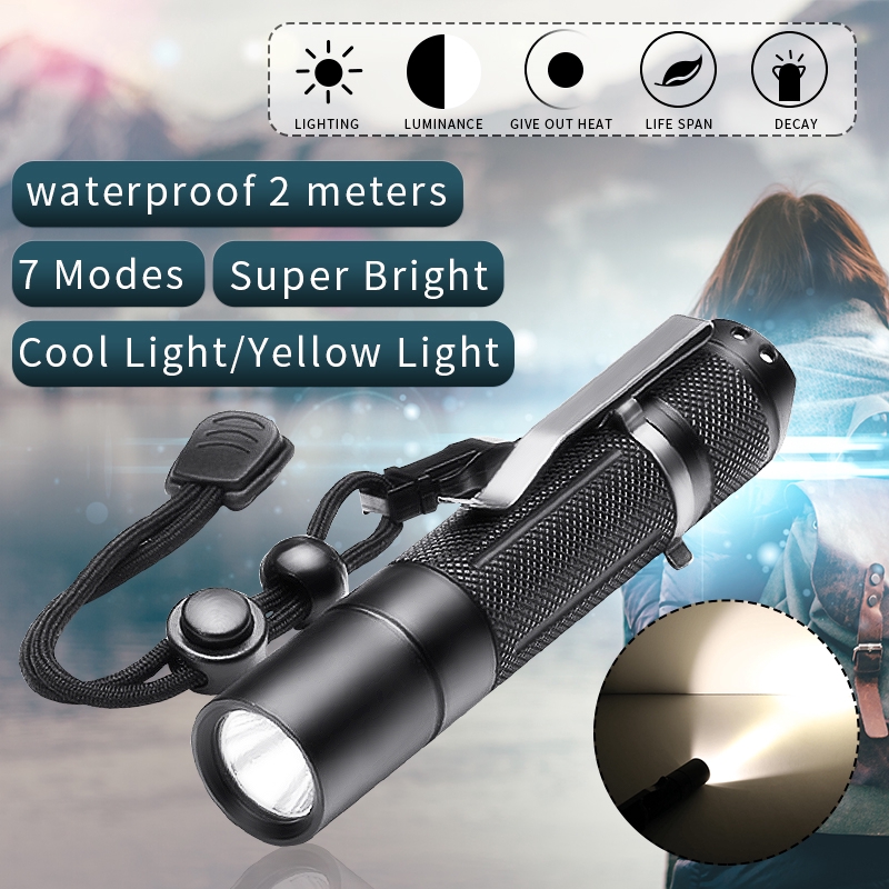 BLF A6 XPL 1600Lumens 7//4modes EDC LED Flashlight 18650
