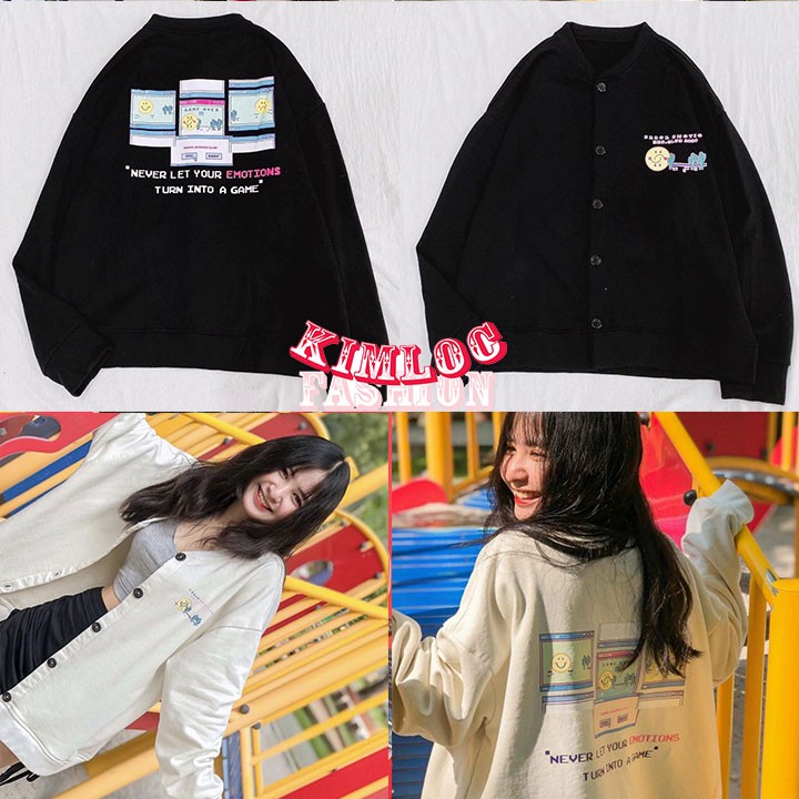 Áo khoác cardigan game ullzang form rộng,chất nỉ kiểu bomber unisex thời trang mùa thu kèm video