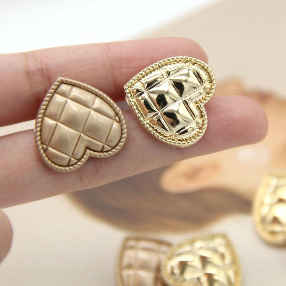 Set 10 Nút Kim Loại Hình Trái Tim|Phụ Kiện Trang Trí Quần Áo Handmade DIY Xinh Xắn