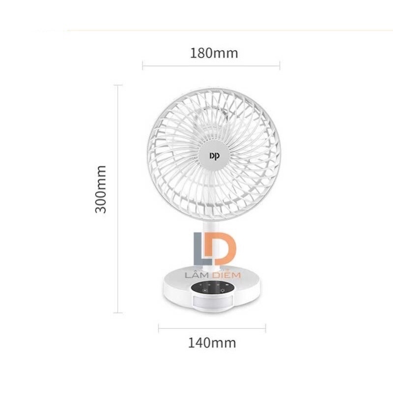 Quạt Sạt Tích Điện Có Đèn Led DP 7626 Đa Năng