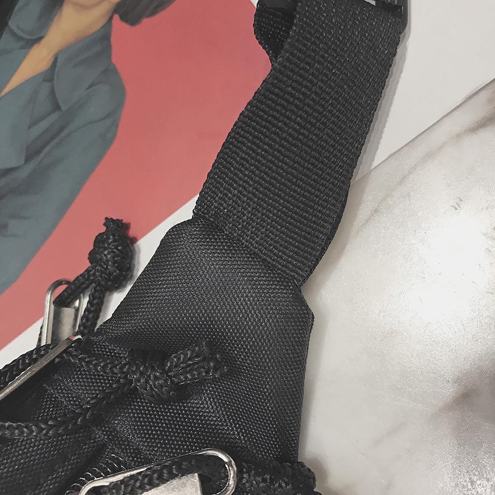 Túi đeo thắt lưng bằng vải khóa dây kéo in chữ ấn tượng thời trang cho nam/nữ