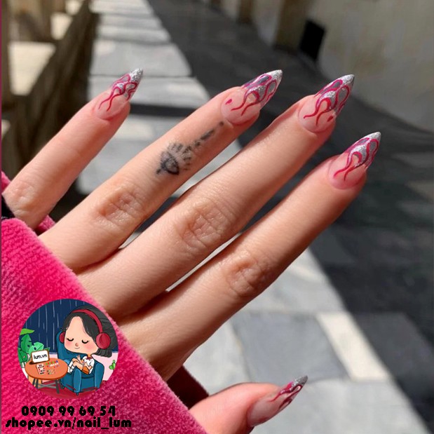 Móng Giả - Nail Dài - Hoa Văn [Sẵn Keo - Đóng Hộp 24 Mẫu Đủ Size]