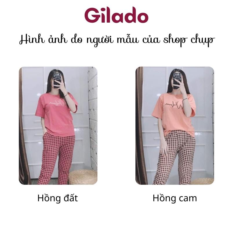 Đồ bộ nữ đồ mặc nhà thun co giãn 4 chiều họa tiết thêu đẹp thoáng mát có bigsize quần dài Gilado