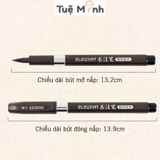 Bút lông đầu cọ viết brush letering nét thanh nét đậm, thư pháp Baoke B27