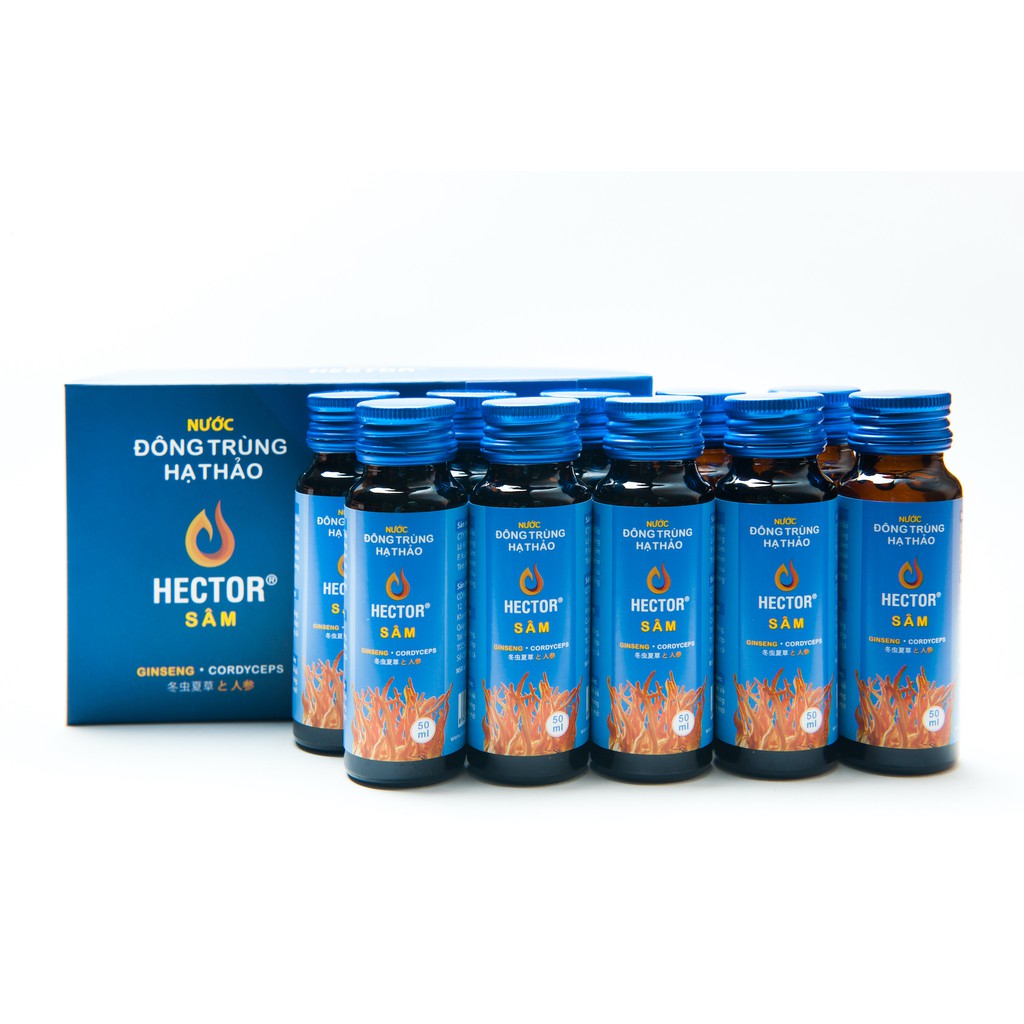 Nước Đông Trùng Hạ Thảo Hector Sâm Hộp 10 Chai Hector Cordyceps Ginseng