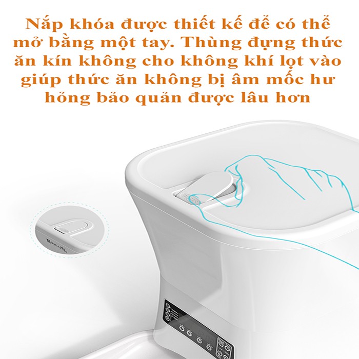 Máy cho chó mèo ăn tự động dung tích 11L phù hợp cho cả cún và mèo,Máy ăn tự động chó mèo chăm sóc pet yêu