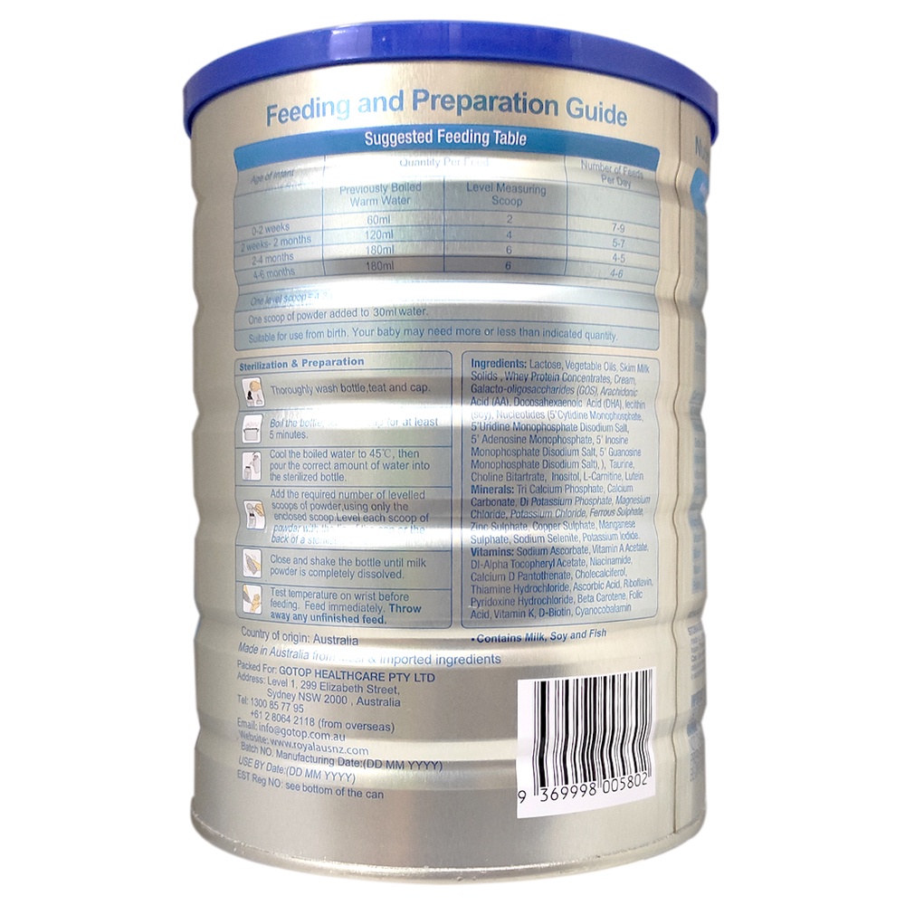 Sữa Hoàng Gia Úc Premium Gold 1 (900g)