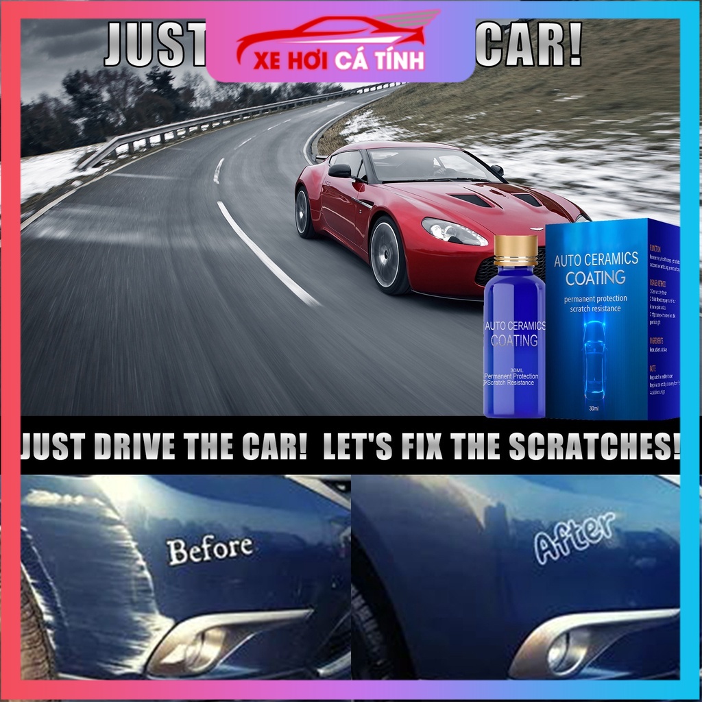 1 bộ Tinh thể nano ceramic phủ bề mặt sơn ô tô chất lỏng phủ pha lê bảo vệ bề mặt sơn xe