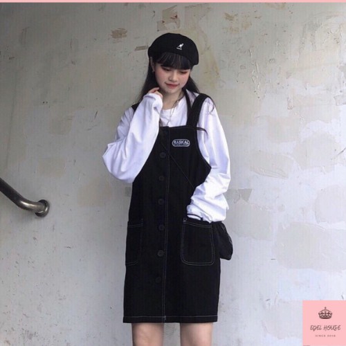 Váy Yếm Logo Chỉ Nổi Chất Thái Chéo Mặc Mùa Đông Mùa Hè Đều Được Edel Ảnh Cận Chất + Đánh Giá | BigBuy360 - bigbuy360.vn