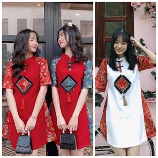 Đầm Suông Nữ Đẹp Kiểu Dáng Cổ Tròn Họa Tiết Thổ Cẩm - BY8312