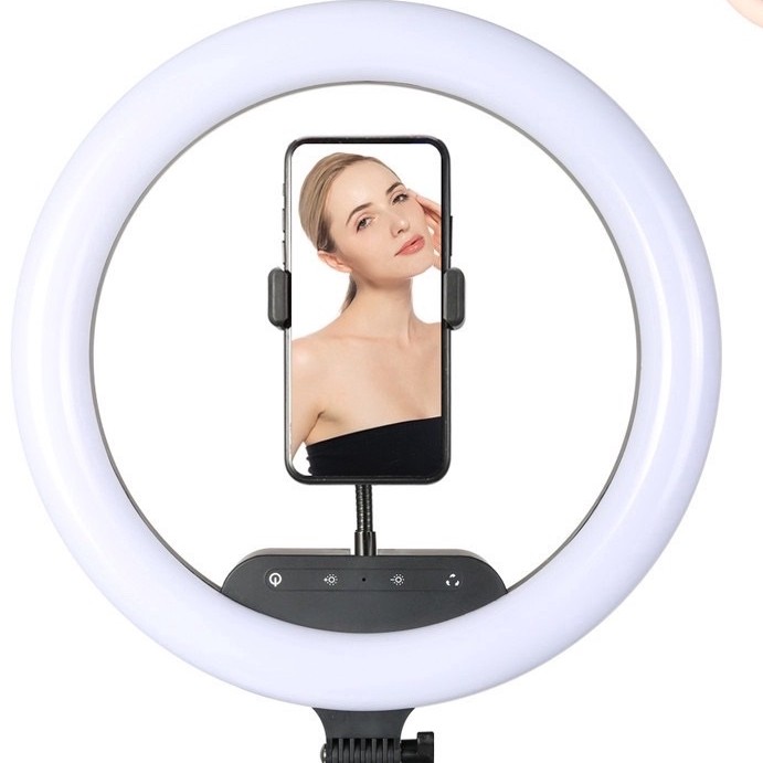 Đèn LẺ Livestream size 36cm KT 3 KẸP điện thoại có remote, ánh sáng 3 màu tùy chỉnh được,live spa makeup..