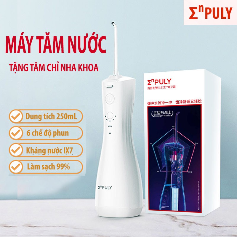 Máy Tăm Nước Xiaomi Enpuly ML8 mini pin 30 ngày, Dung tích lớn 250ML, chống nước IPX7, áp suất nước 140PSI, 2 vòi VT168