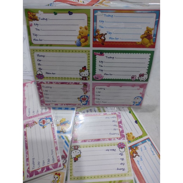 30 cái nhãn vở decal nhiều hình