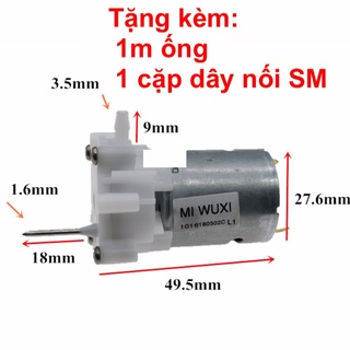 Bơm thủy lực - bơm bánh răng mini bằng nhựa - trên động cơ có mạch [tặng kèm 1 cặp dây nối SM và 50cm ống]