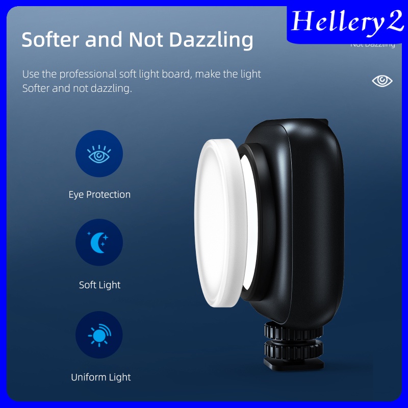 [HELLERY2] Mini Adjustable Video Fill Light Rechargeable for Vlog Video Makeup Camera