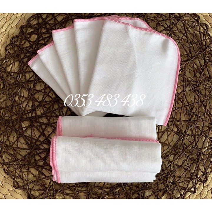 Khăn sữa 4 lớp cotton siêu thấm gói 10 cái (có size lớn)