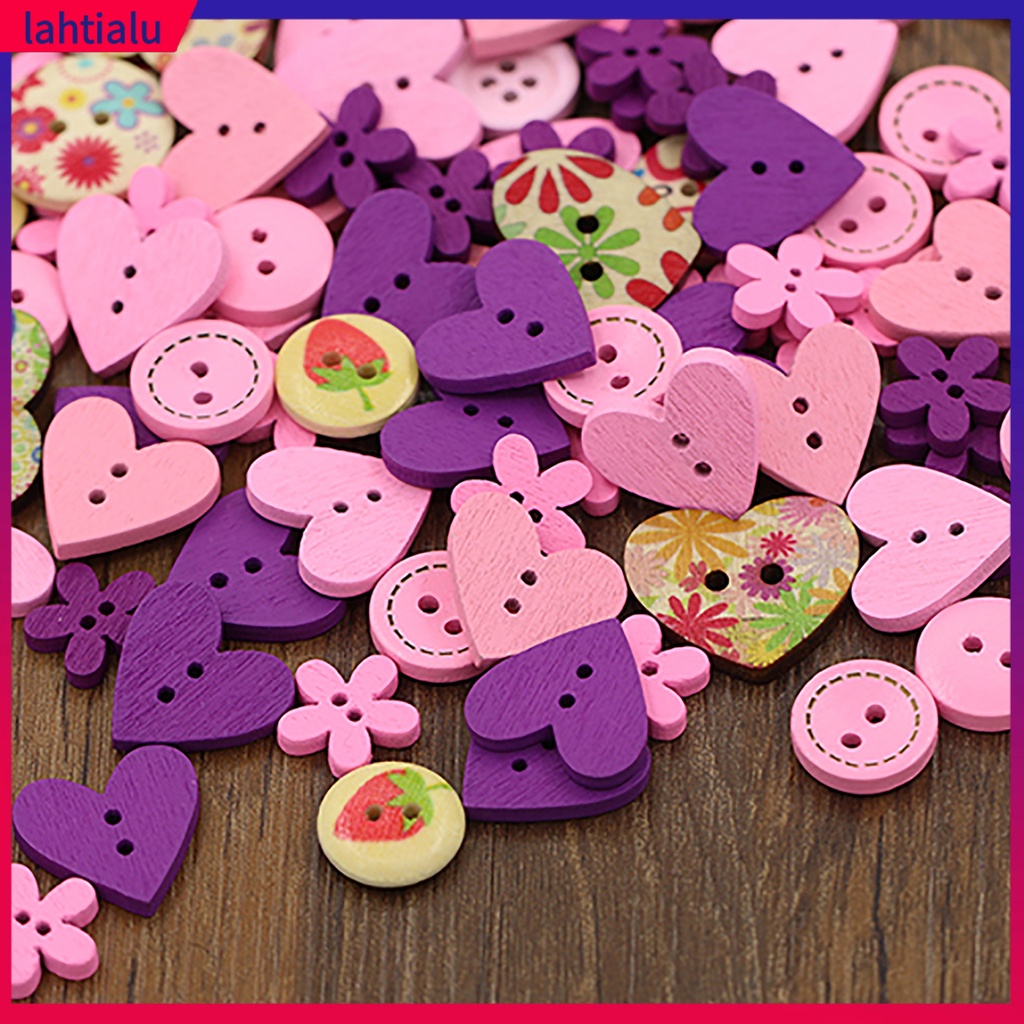 Cúc Áo Bằng Gỗ In Hình Hoa Phong Cách Dành Cho May Vá