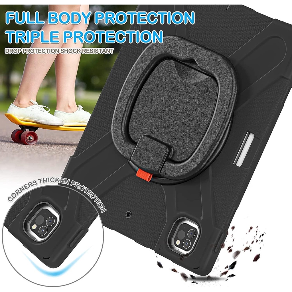 Ốp Lưng Chống Sốc 360 Độ Cho iPad Pro 12.9 2021° Bao Da Kiêm Giá Đỡ Cho iPad Pro 12.9 2020 2018