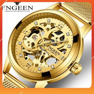 Đồng Hồ Cơ Lộ Máy Dành Cho Nam Thời Trang Hàng Chính Hãng FNGEEN Dây Lưới Cao Cấp Sang Trọng