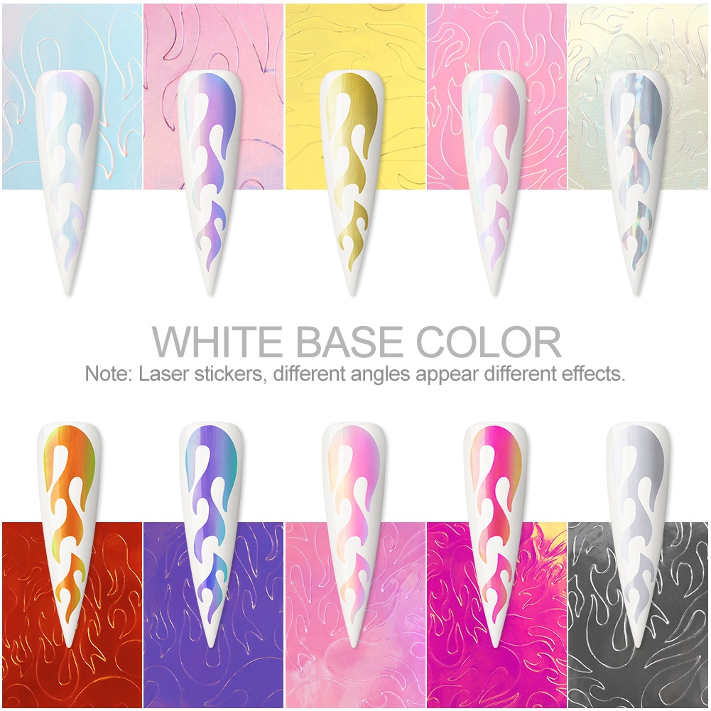 [Hàng mới về] Sticker Dán Móng Tay Họa Tiết Ngọn Lửa Trang Trí Nghệ Thuật