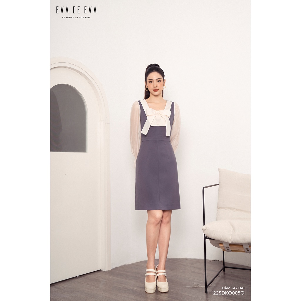 Đầm tay bồng cổ nơ dáng A LADY ME by Eva de Eva 22SDKO005O