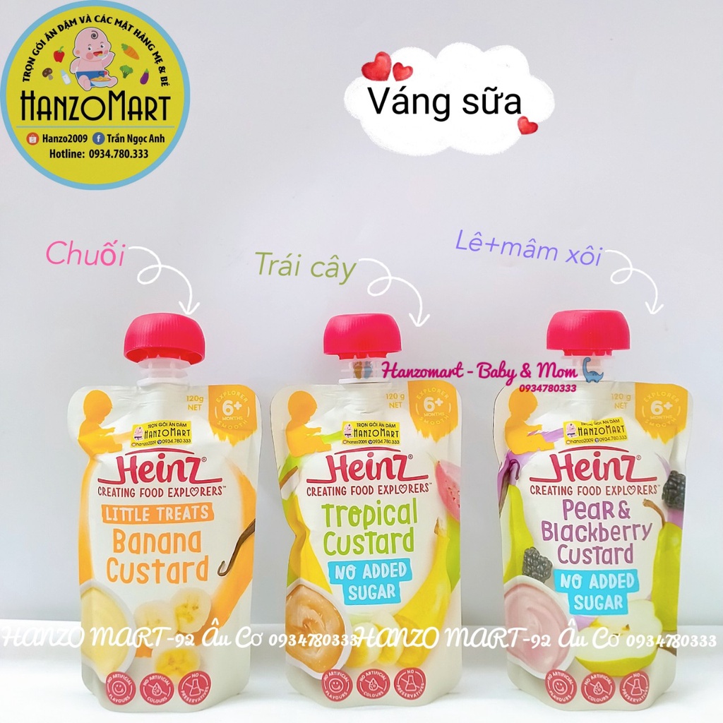 Váng sữa hoa quả / trái cây nghiền HEINZ - Úc bé từ 6m+ 10/2021