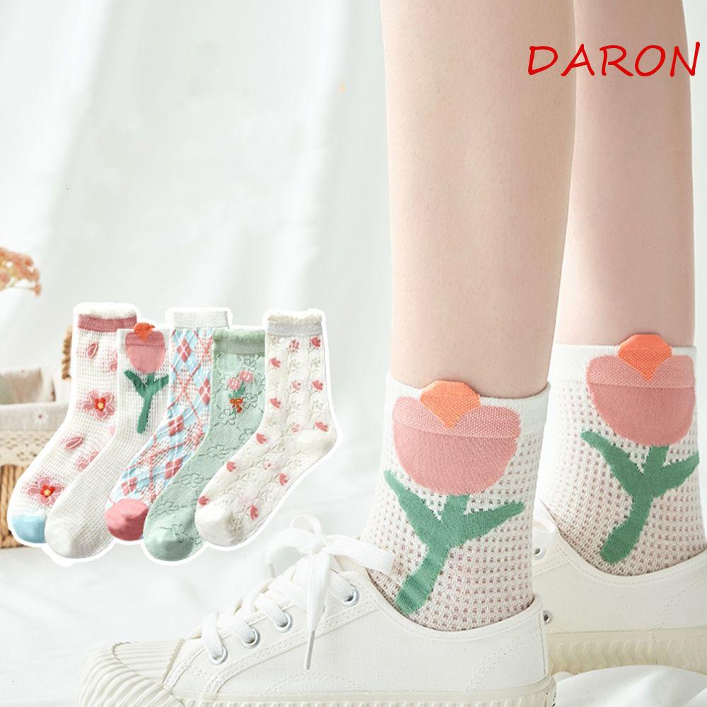 Tất Lưới Thoáng Khí Mềm Mại Họa Tiết Hoa Phong Cách Nhật Bản Cho Nữ
