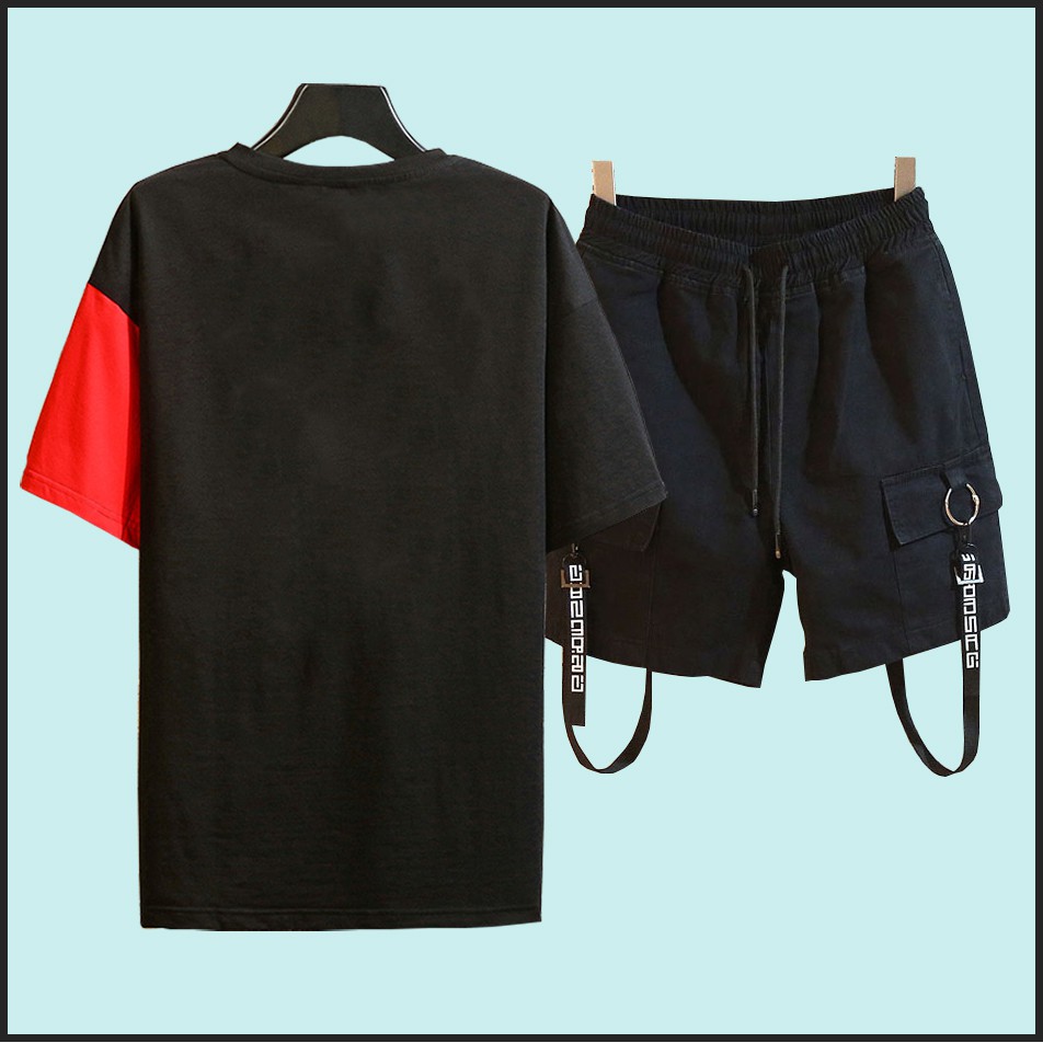 Bộ Quần Áo Thun Nam Thể Thao Ngắn Tay Túi Hộp Kết Hợp Quần Short Phối Dây Chữ SET NAM 9000095C | BigBuy360 - bigbuy360.vn