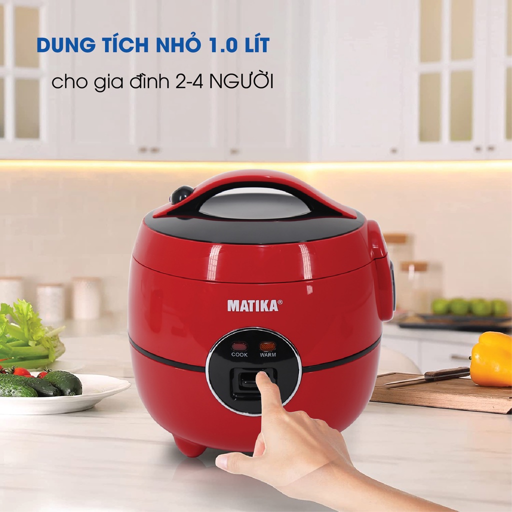 [Mã BMBAU300 giảm 10% đơn 499K] [Mã ELHADEV giảm 4% đơn 300K] Nồi Cơm Điện MATIKA 1L MTK-RC10