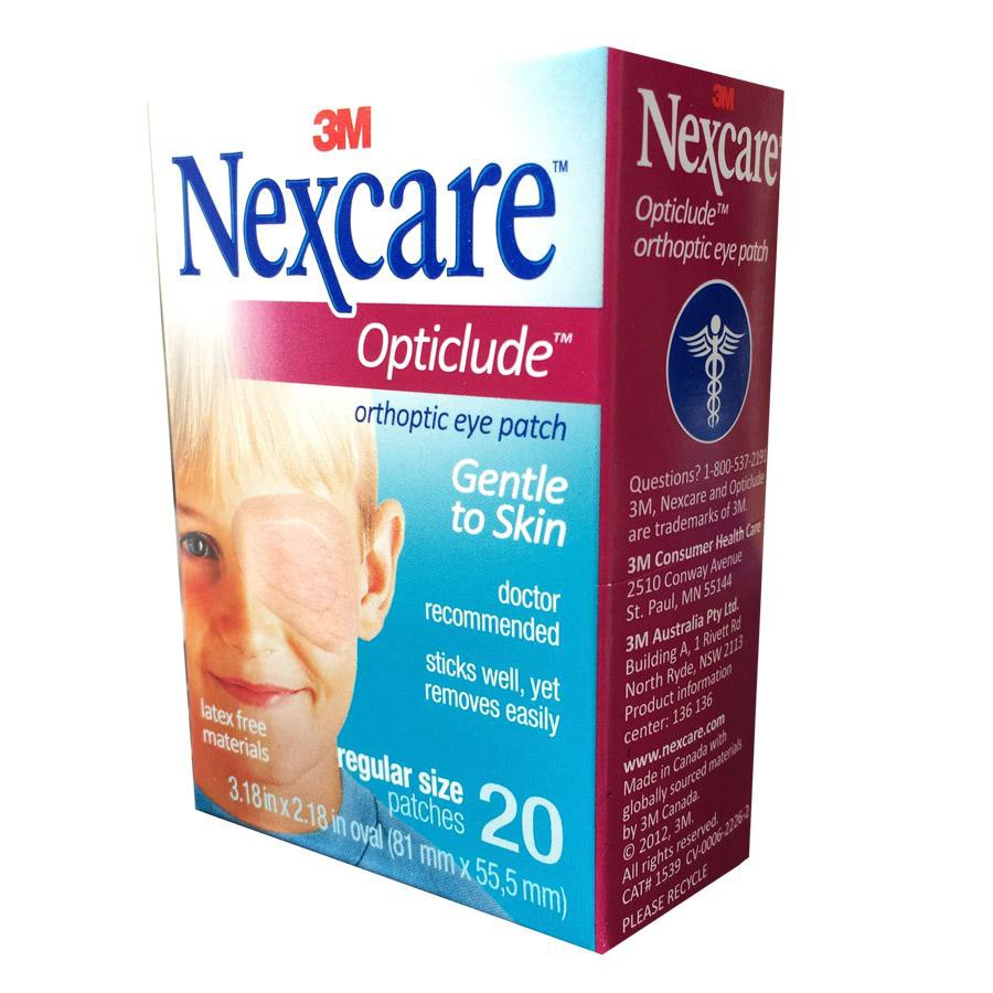 Hộp 20 miếng băng dán mắt 3M Nexcare Opticlude Orthoptic Eye Patch Regular Size  57mm x 82.5mm