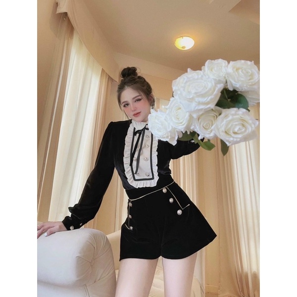 Set tiểu thơ nhung bigsize mèo mỡ