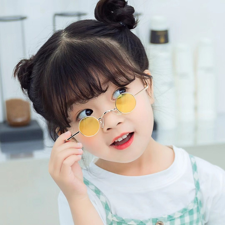 Kính mát gọng tròn phong cách Hàn Quốc thời trang dành cho người lớn và trẻ em