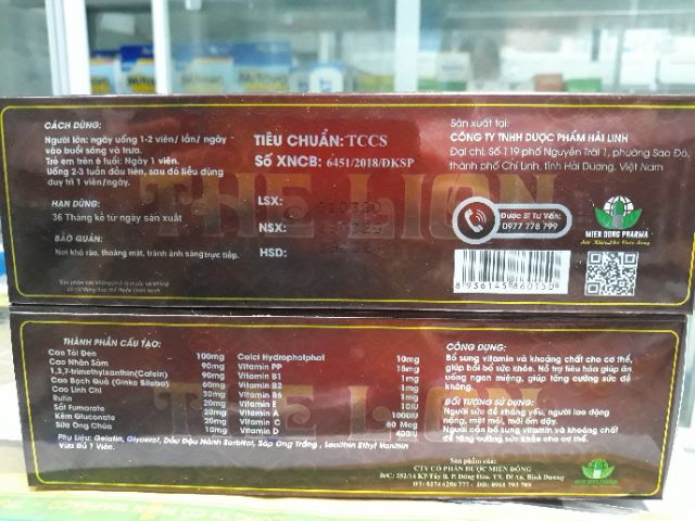 Viên Sâm Tăng Lực Tỏi Đen THE LION tặng kèm 1 hộp nước mát Herba Cool | BigBuy360 - bigbuy360.vn