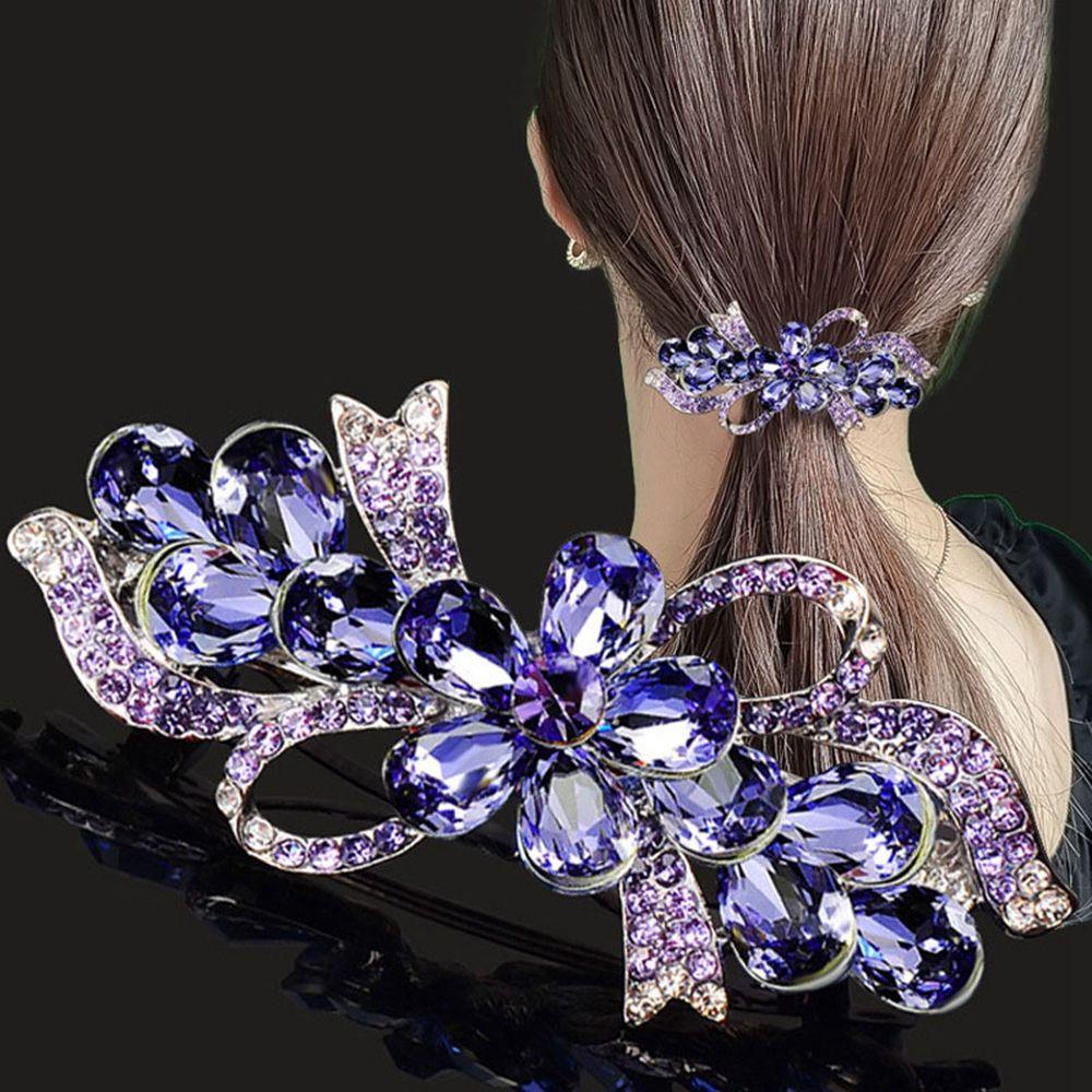 Kẹp Tóc Càng Cua Bằng Hợp Kim Hình Hoa Phong Cách Hàn Quốc Retro Dễ Phối Đồ Dành Cho Nữ