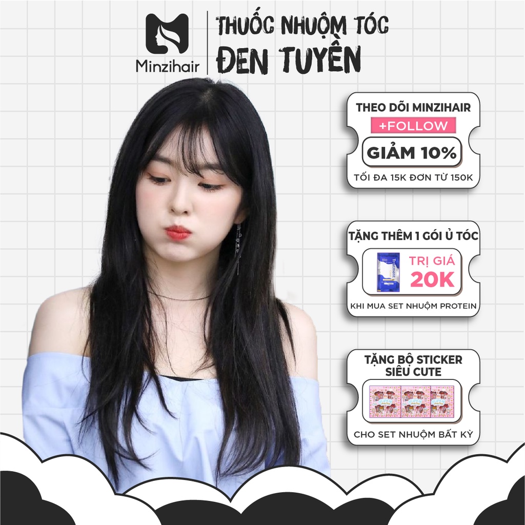 Thuốc Nhuộm Tóc Màu Đen Tuyền | Lên Từ Mọi Nền Tóc | Hạ Nền - Minzihair