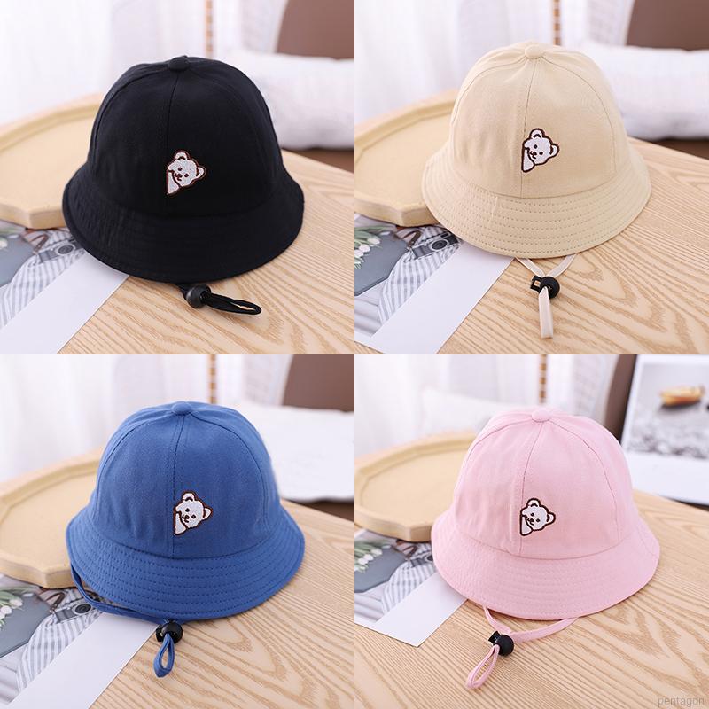 Nón Tai Bèo Thêu Hình Gấu Đáng Yêu Cho Bé