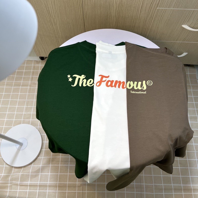 Áo thun nam nữ Unisex form rộng The Famous chất liệu cotton co giãn 4 chiều