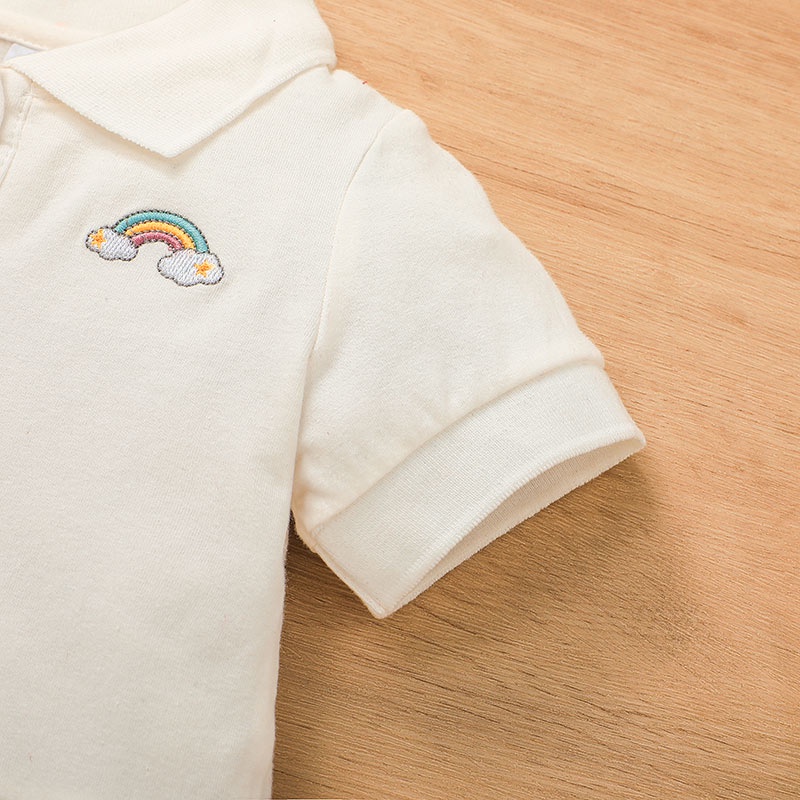 Body bé gái đồ sơ sinh từ 0 đến 12 tháng Cotton Màu Trắng Dành bodysuit liền thân mùa hè tay tay ngắn áo cho bé trẻ em
