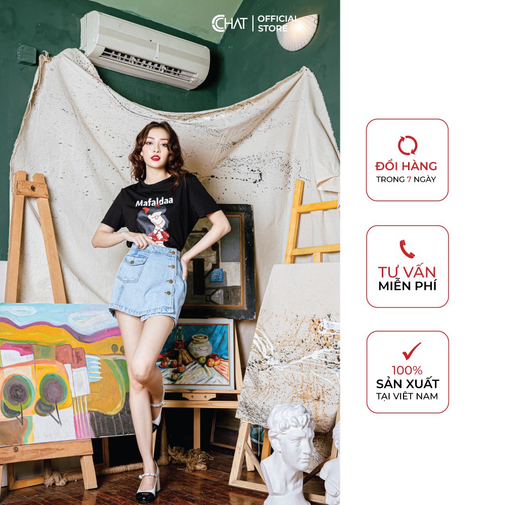 Áo thun nữ T-shirt in Mafaldaa CCHAT
