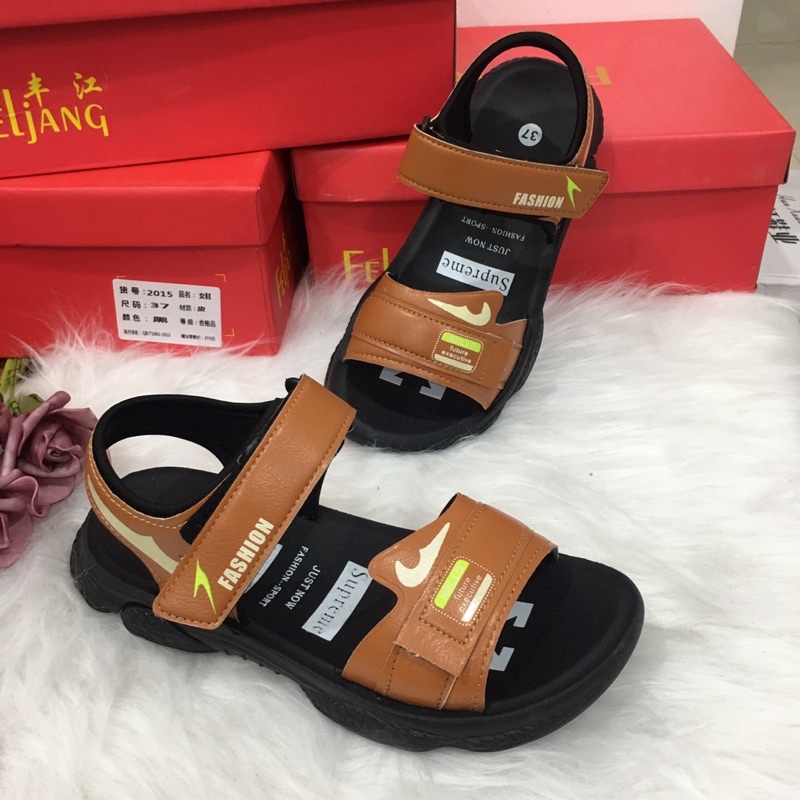 [MÃ SDF888 GIẢM 10% ĐƠN 99K]Sandal xăng đan quai da mềm chống trơn trượt cho bé trai bé gái từ 6 đến 16 tuổi