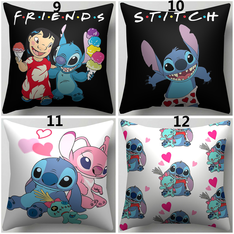Vỏ Gối In Hình Lilo & Stitch Đáng Yêu Bằng Polyester Kích Thước 45x45cm