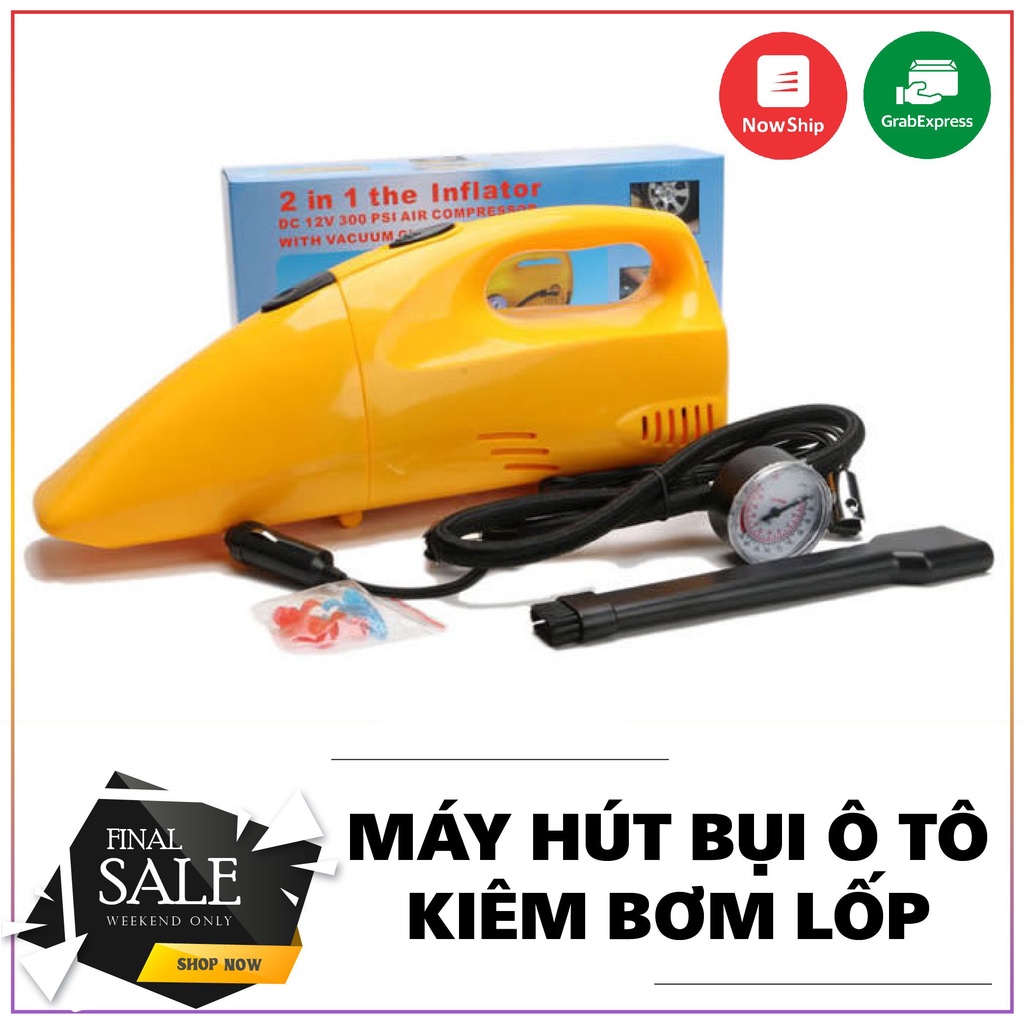 Máy Hút Bụi ô tô 12v Kiêm bơm lốp siêu mạnh