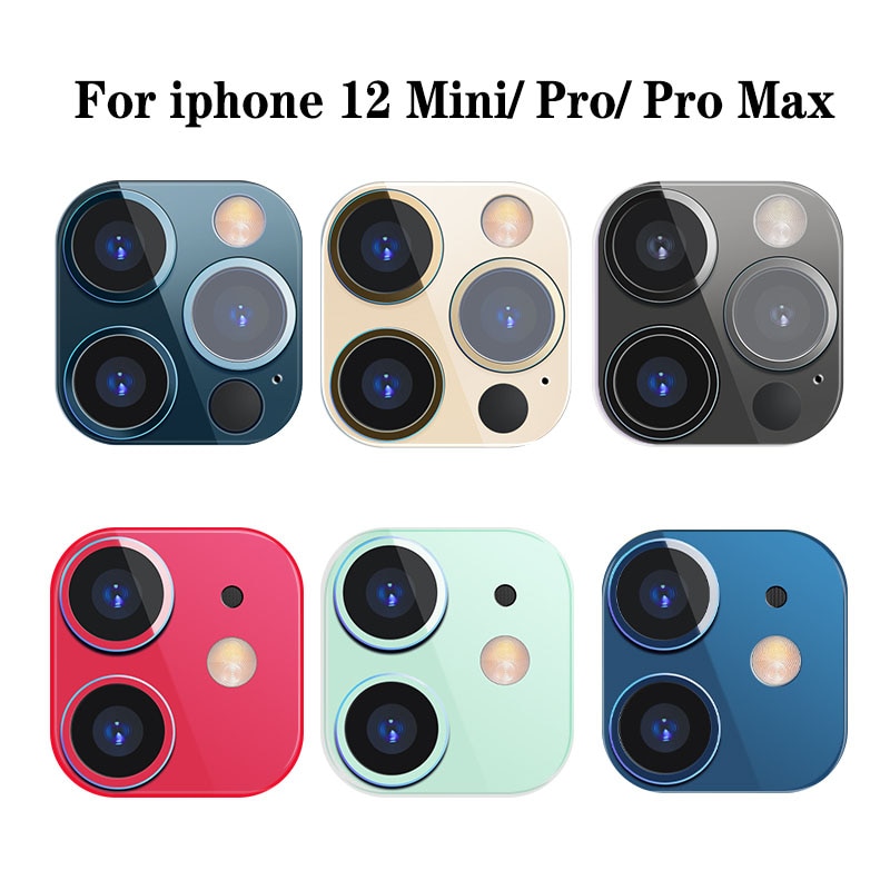 Metal Back Camera Lens Bảo vệ màn hình cho iPhone 12 Mini Pro Max Nhôm Vòng hợp kim Nhẫn cho iphone 12 Vỏ ống kính máy ảnh